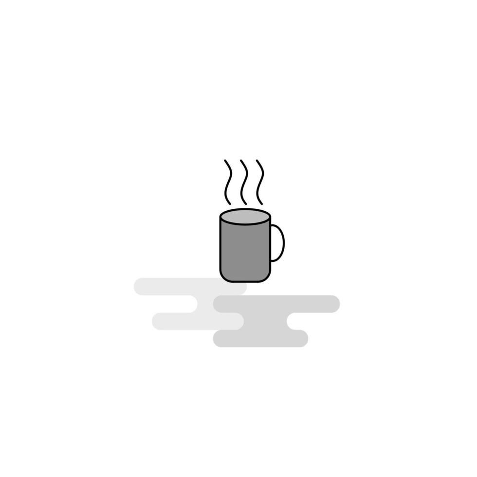 café web icono línea plana llena gris icono vector