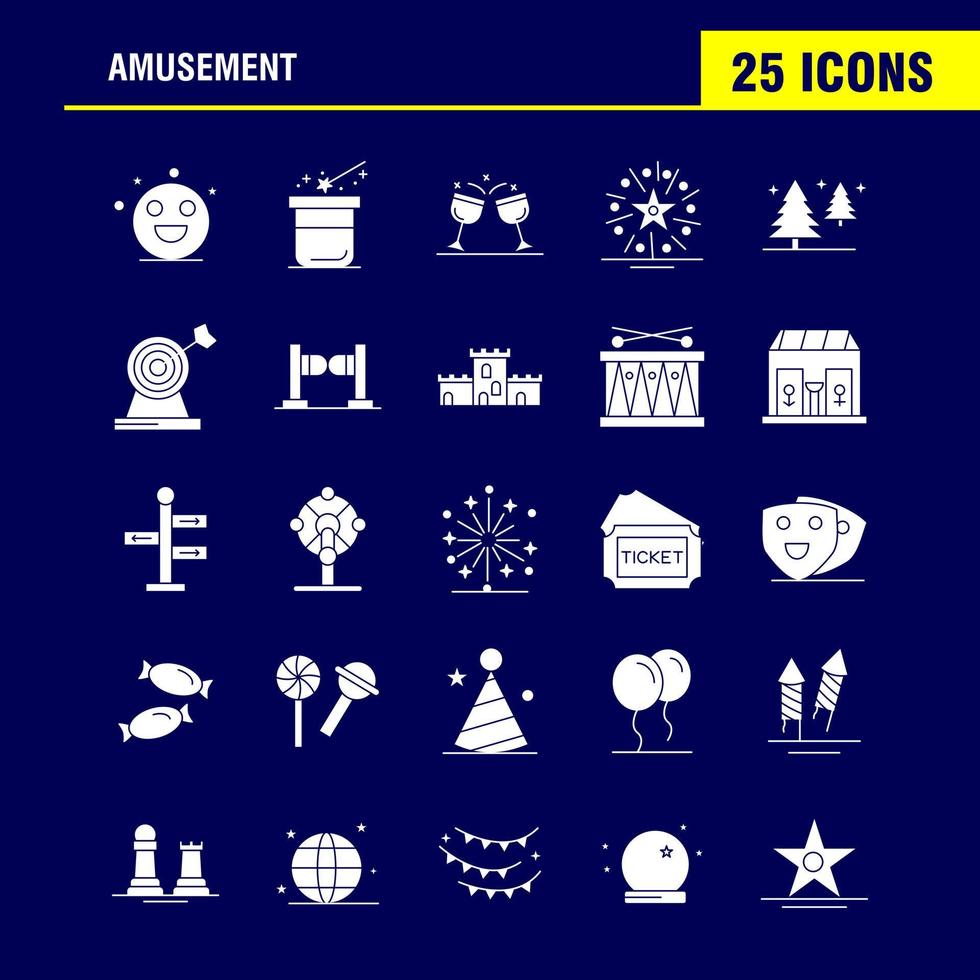 Amusement Solid Glyph Icon for Web Print and Mobile UXUI Kit Such as Comedy Drama Entertainment Theater Emojis Carnival Circus Magic Pictogram Pack Vector