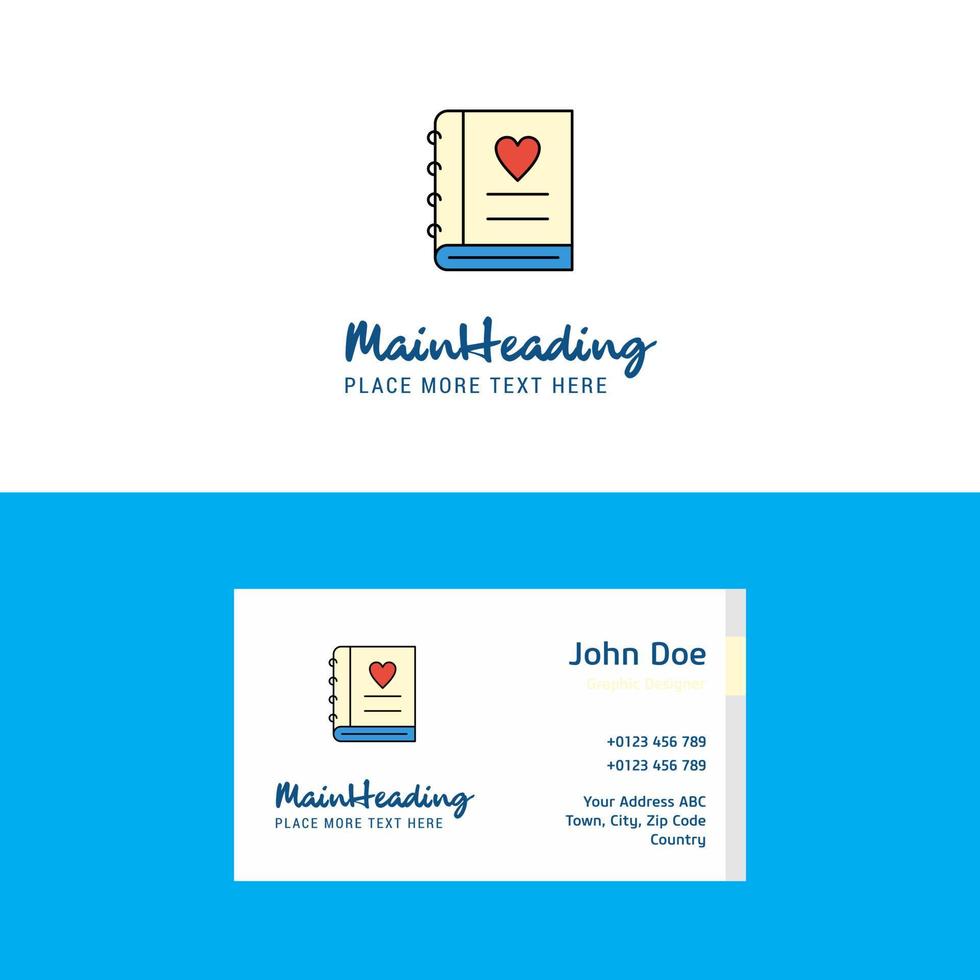 Flat Love diary Logo and Visiting Card Template Busienss Concept Logo Design vector