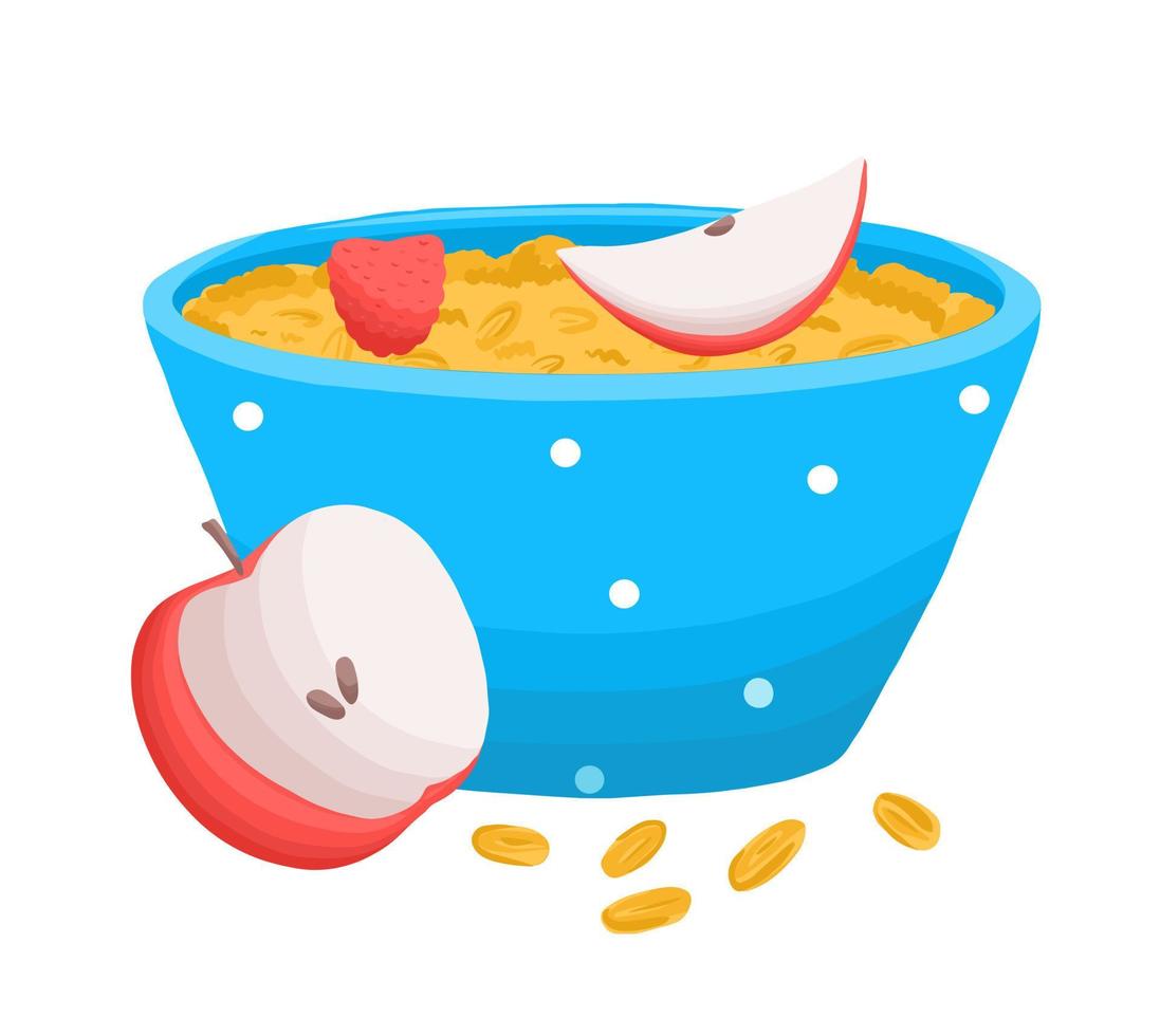 Oat bowl with fruits vector