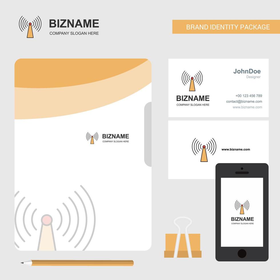 Wifi Business Logo File Cover Visiting Card and Mobile App Design Vector Illustration