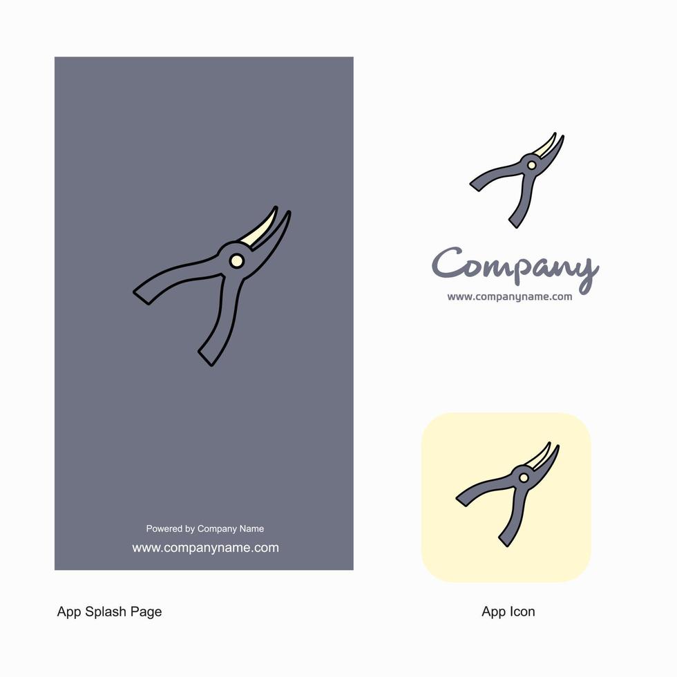 Cutter Company Logo App Icon and Splash Page Design Creative Business App Design Elements vector