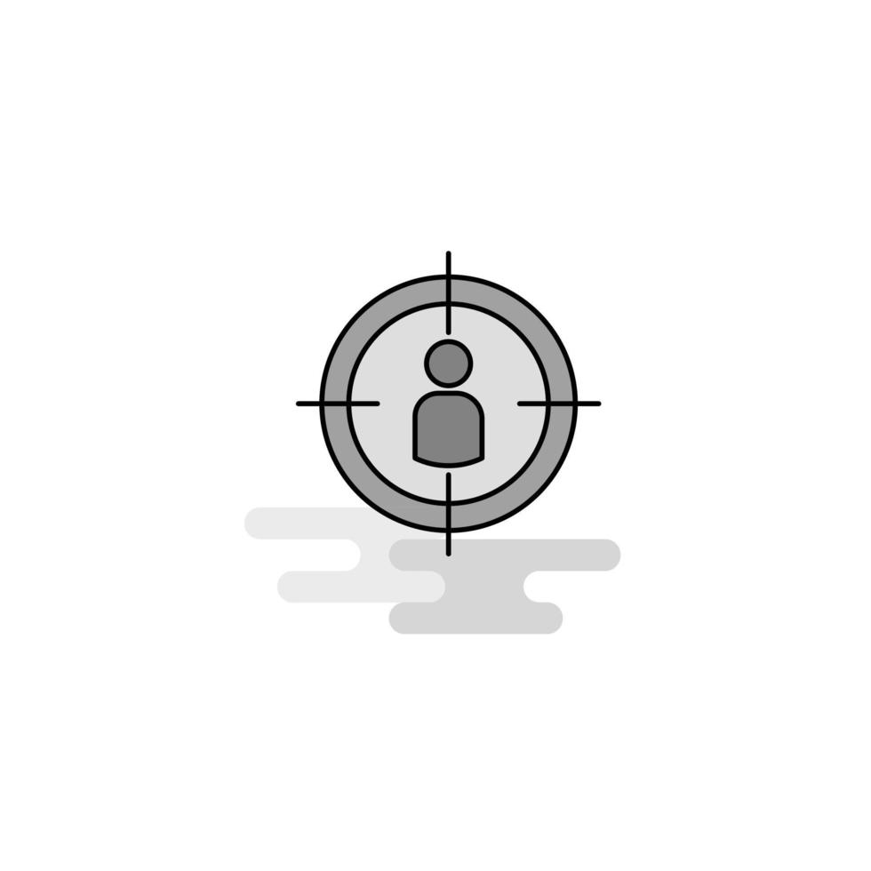 Target Web Icon Flat Line Filled Gray Icon Vector