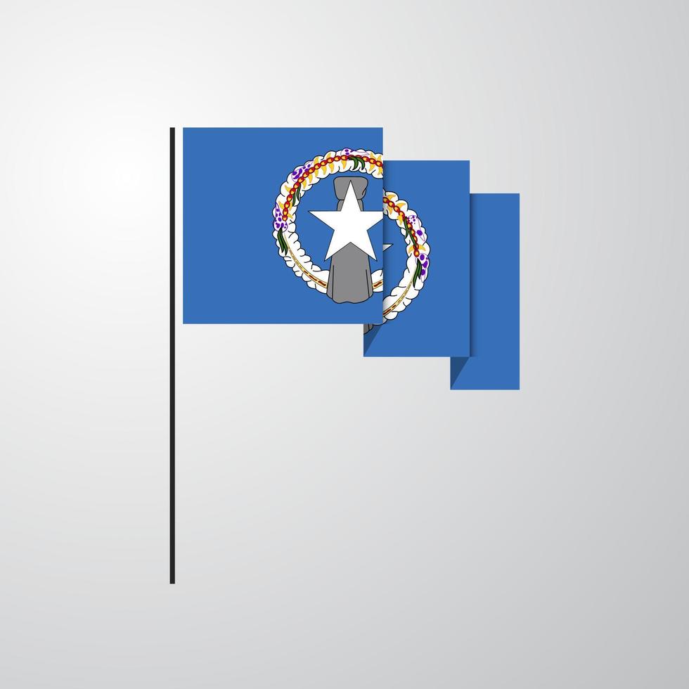 Northern Mariana Islands waving Flag creative background vector