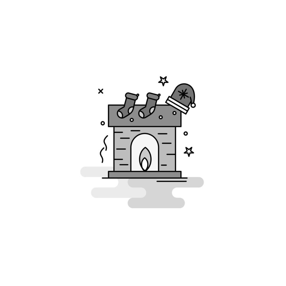 Chimney Web Icon Flat Line Filled Gray Icon Vector