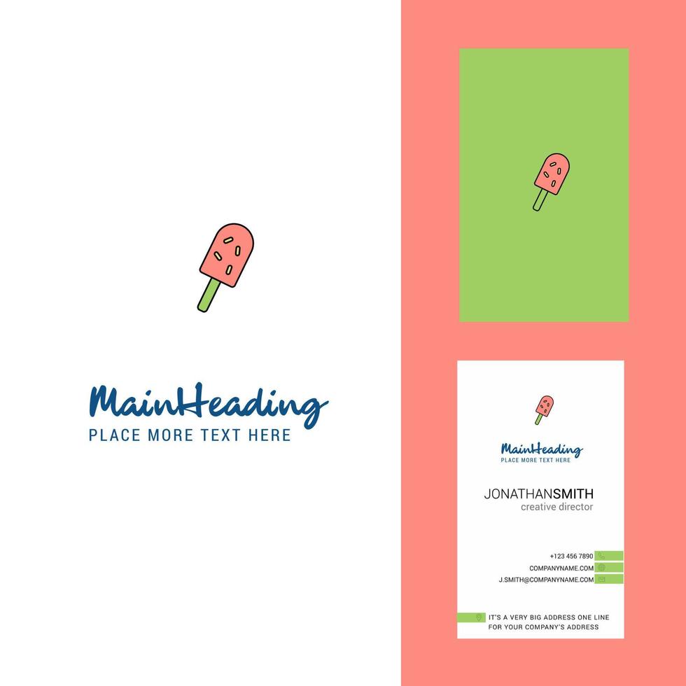 Ice cream Creative Logo and business card vertical Design Vector