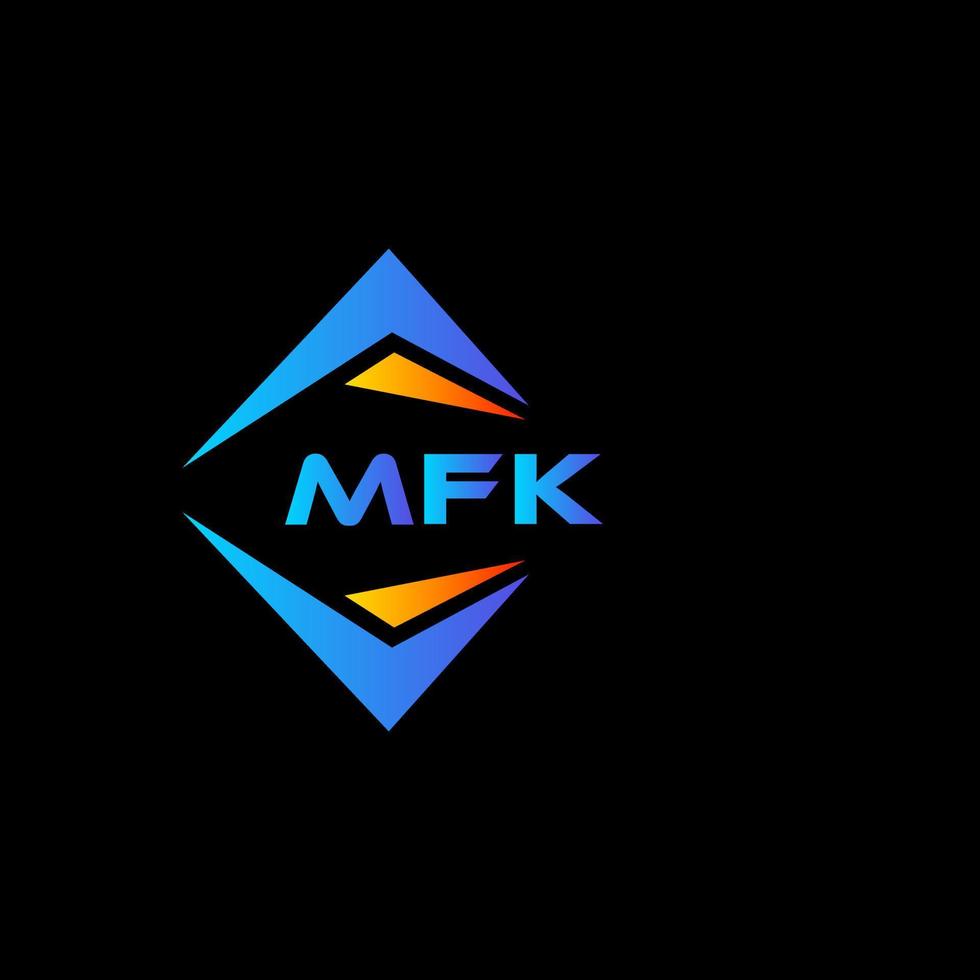 Diseño de logotipo de tecnología abstracta mfk sobre fondo negro. concepto de logotipo de letra de iniciales creativas mfk. vector