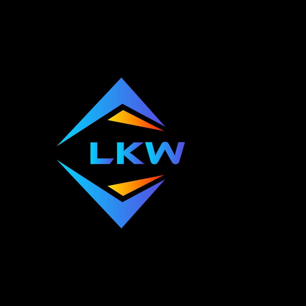 Diseño de logotipo de tecnología abstracta lkw sobre fondo negro. Concepto de logotipo de letra de iniciales creativas lkw. vector