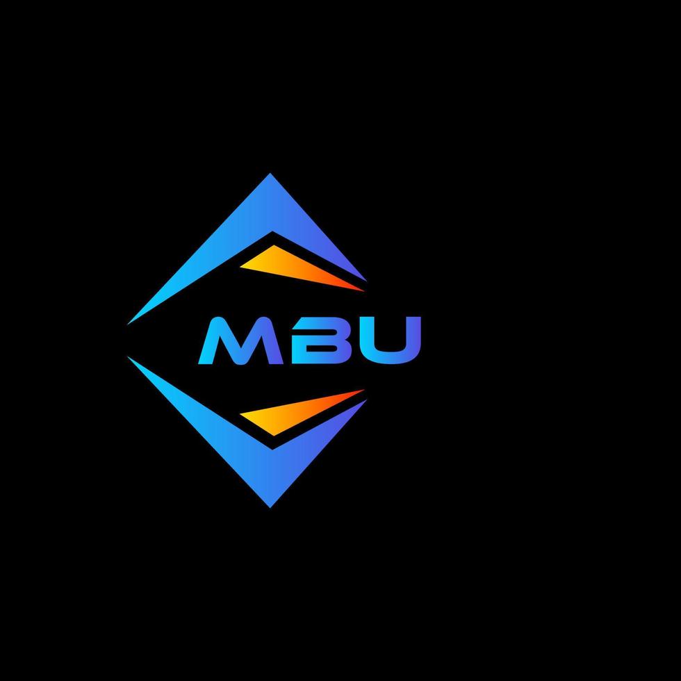 Diseño de logotipo de tecnología abstracta mbu sobre fondo negro. concepto de logotipo de letra de iniciales creativas de mbu. vector