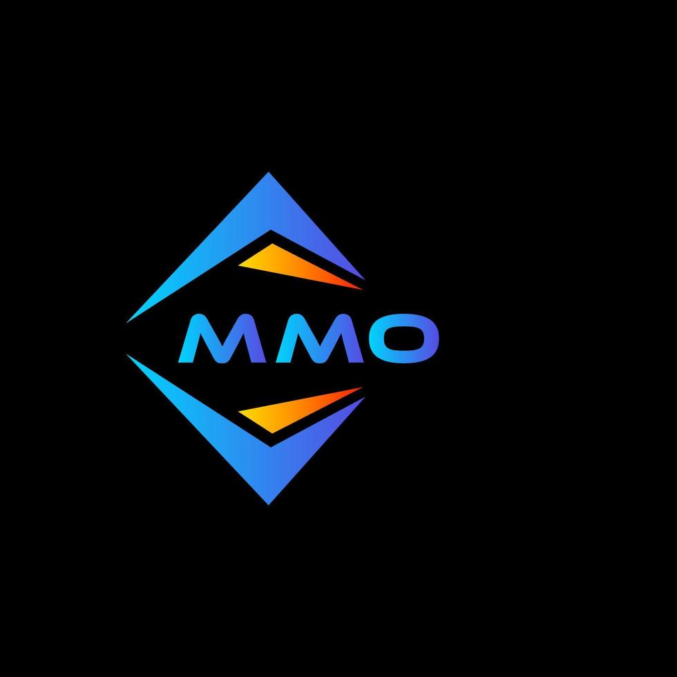 diseño de logotipo de tecnología abstracta mmo sobre fondo negro. concepto de logotipo de letra inicial creativa mmo. vector