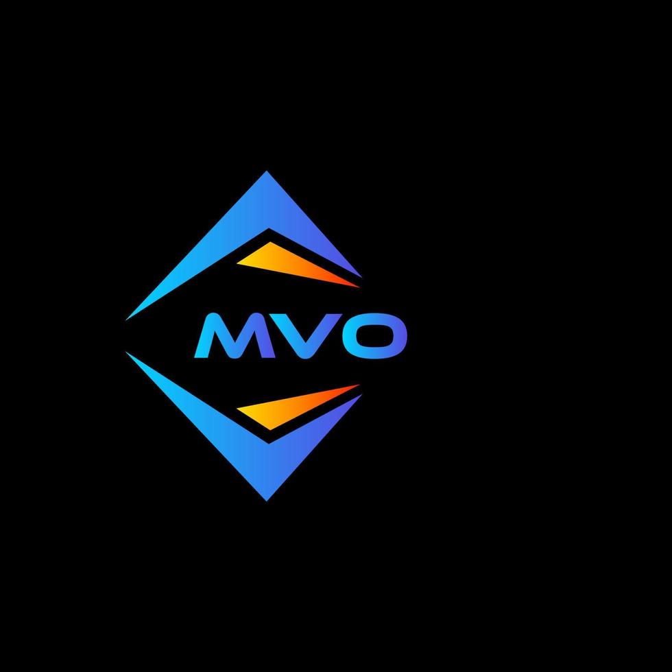 MVO abstract technology logo design on Black background. MVO creative initials letter logo concept. vector