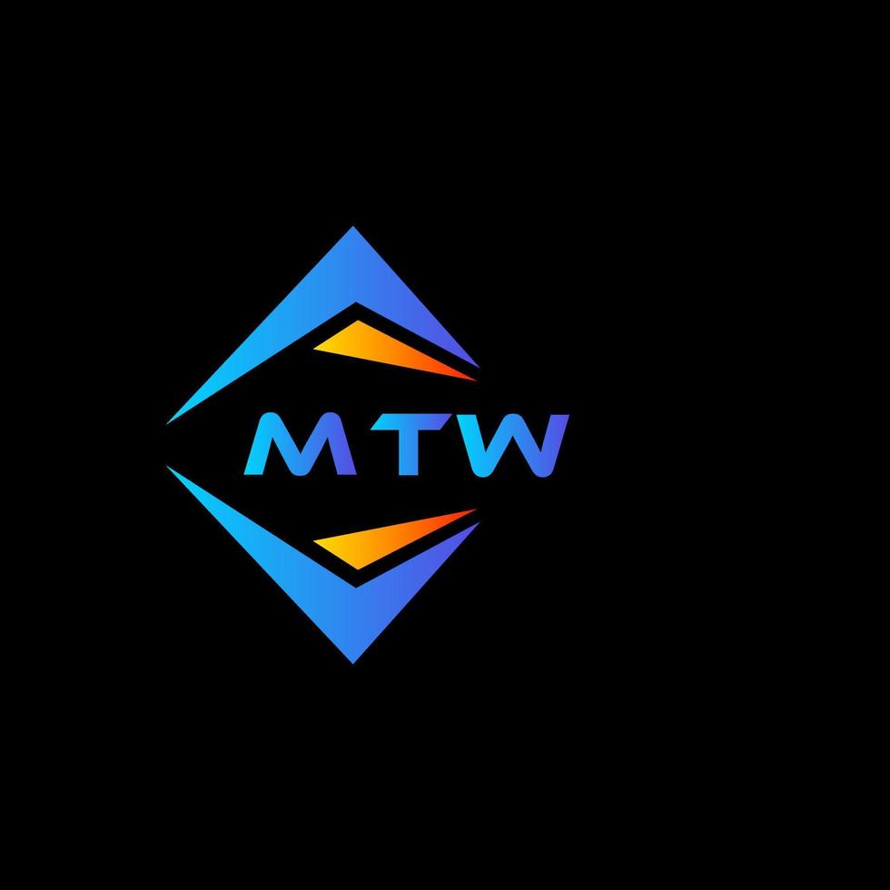 mtw diseño de logotipo de tecnología abstracta sobre fondo negro. concepto de logotipo de letra de iniciales creativas mtw. vector