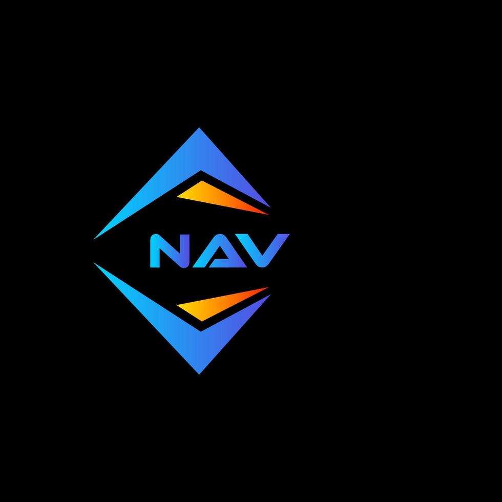 diseño de logotipo de tecnología abstracta de navegación sobre fondo negro. concepto de logotipo de letra de iniciales creativas de nav. vector