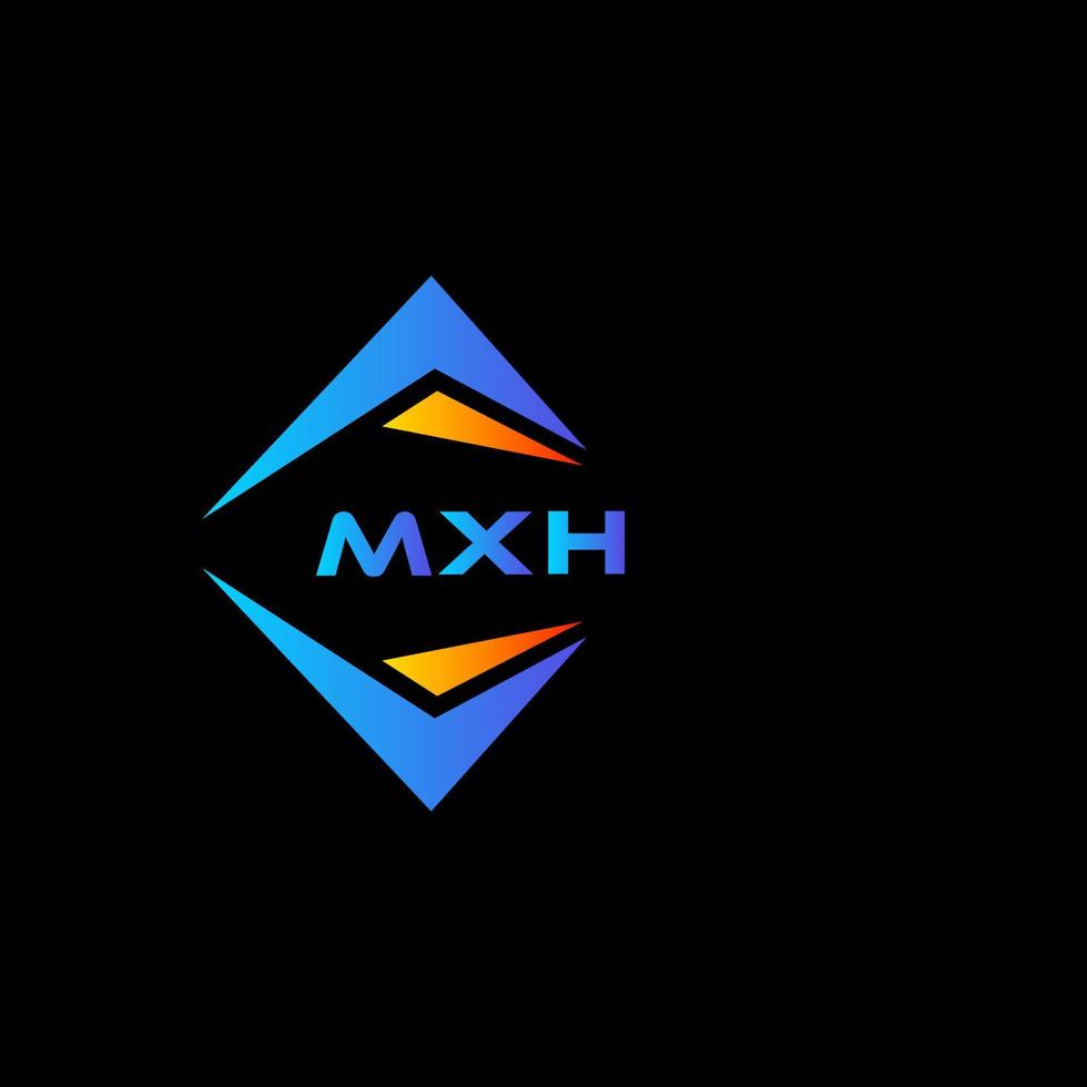 MXH abstract technology logo design on Black background. MXH creative initials letter logo concept. vector