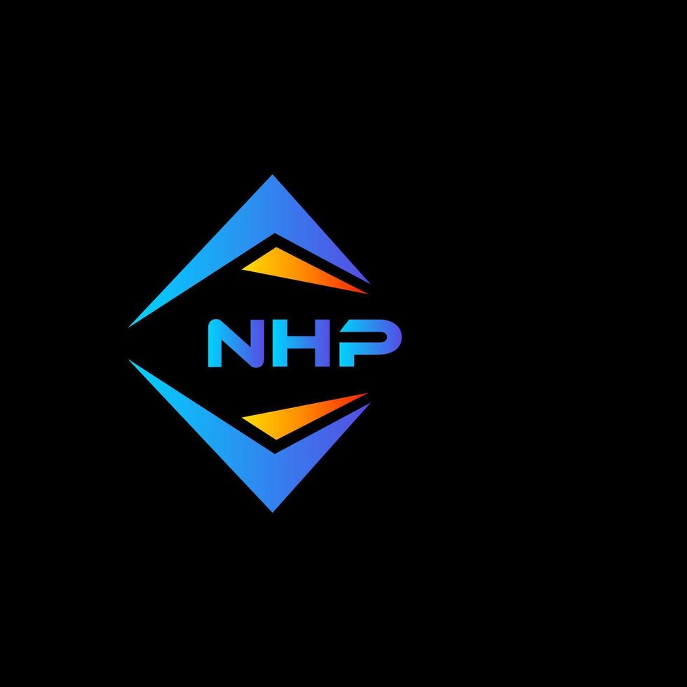 Diseño de logotipo de tecnología abstracta nhp sobre fondo negro. Concepto de logotipo de letra de iniciales creativas de nhp. vector