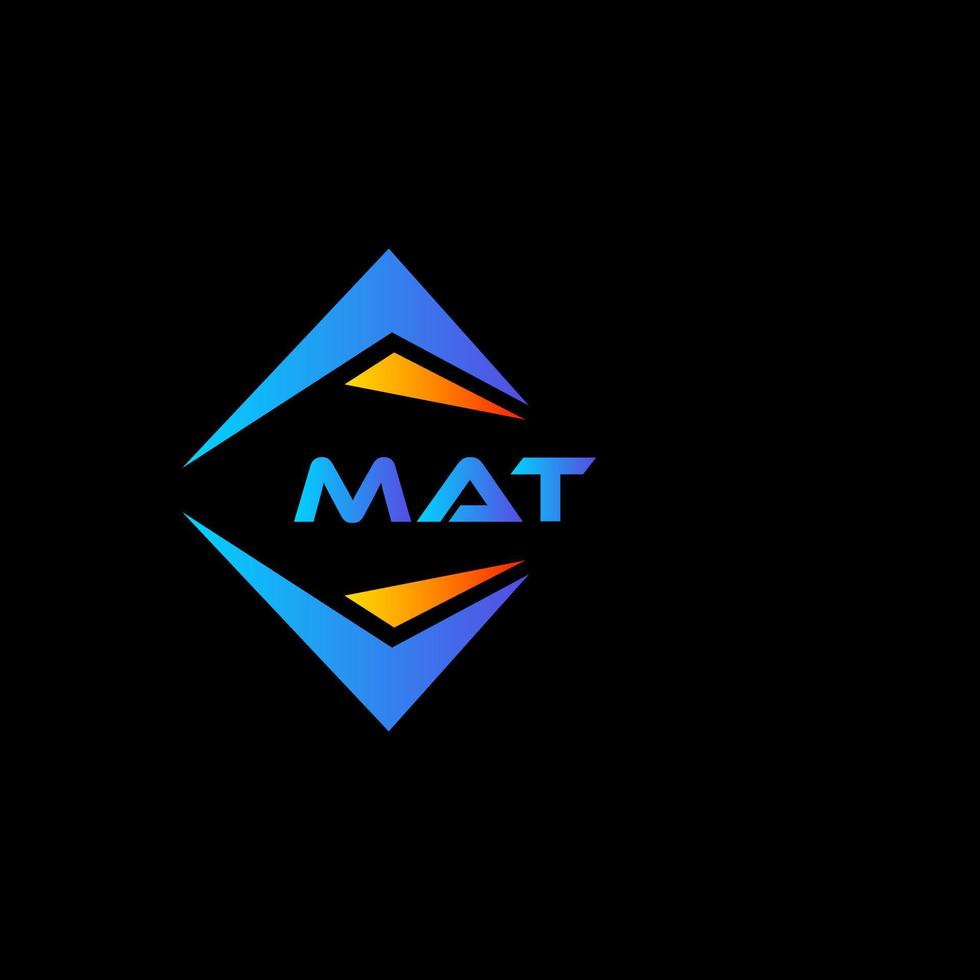 diseño de logotipo de tecnología abstracta mate sobre fondo negro. concepto de logotipo de letra de iniciales creativas mat. vector