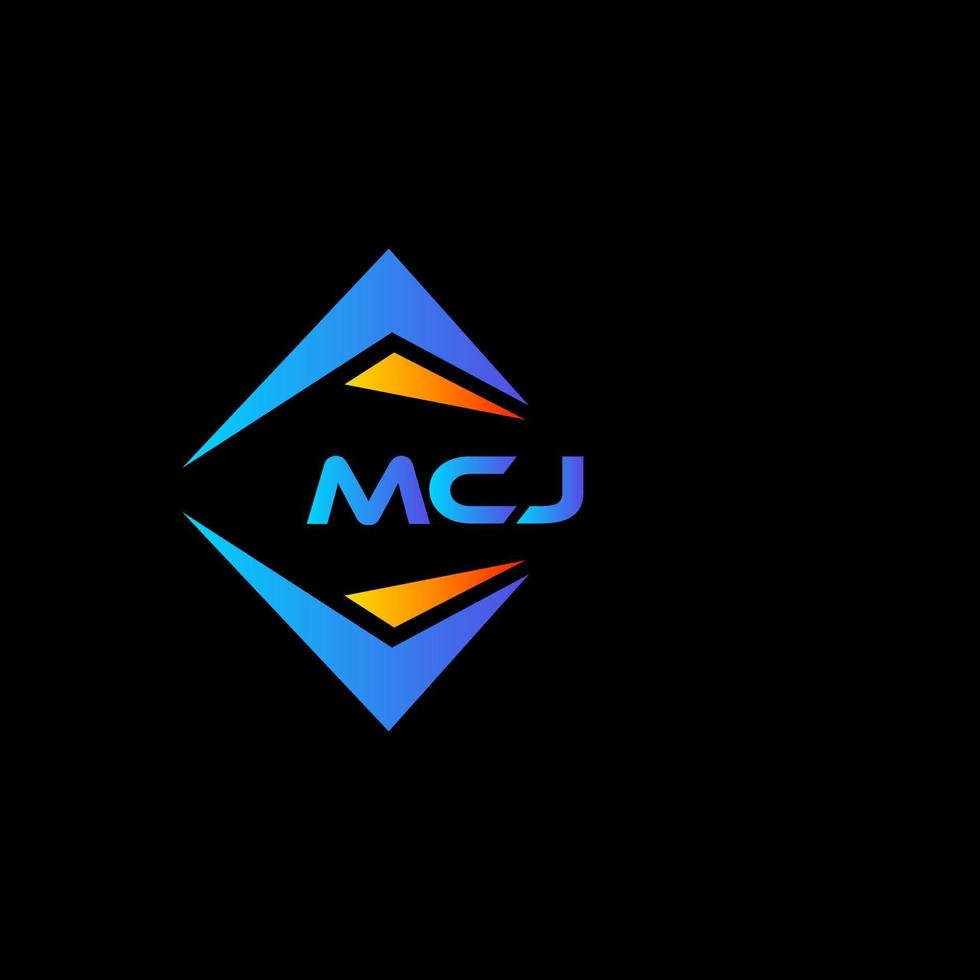 Diseño de logotipo de tecnología abstracta mcj sobre fondo negro. concepto de logotipo de letra de iniciales creativas mcj. vector