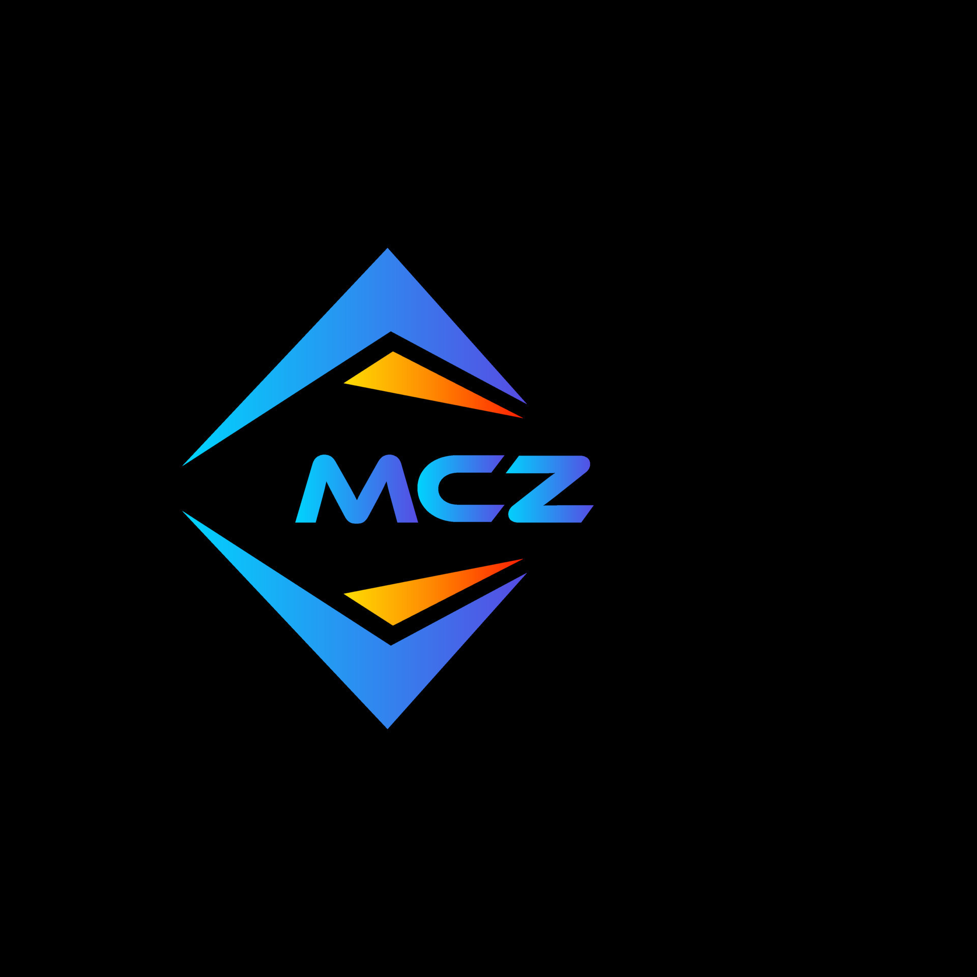 Dise o de logotipo de tecnolog a abstracta mcz sobre fondo negro