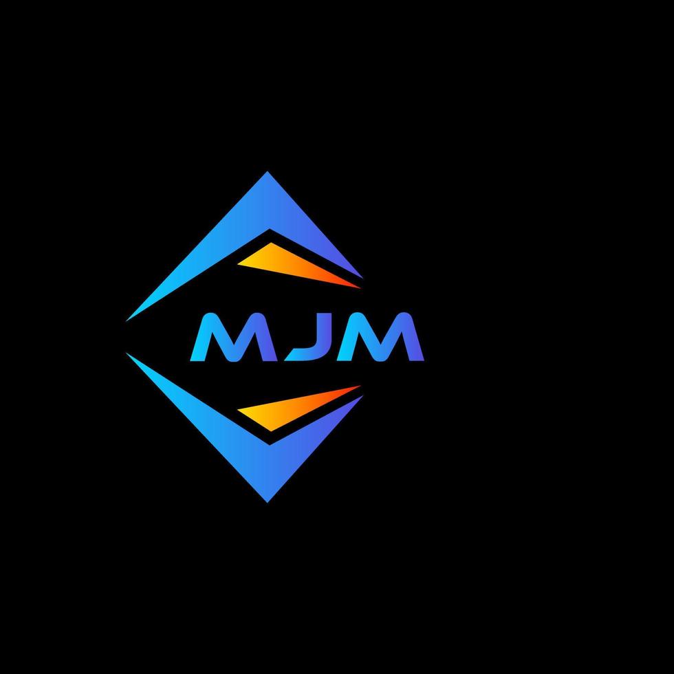 Diseño de logotipo de tecnología abstracta mjm sobre fondo negro. concepto de logotipo de letra de iniciales creativas mjm. vector