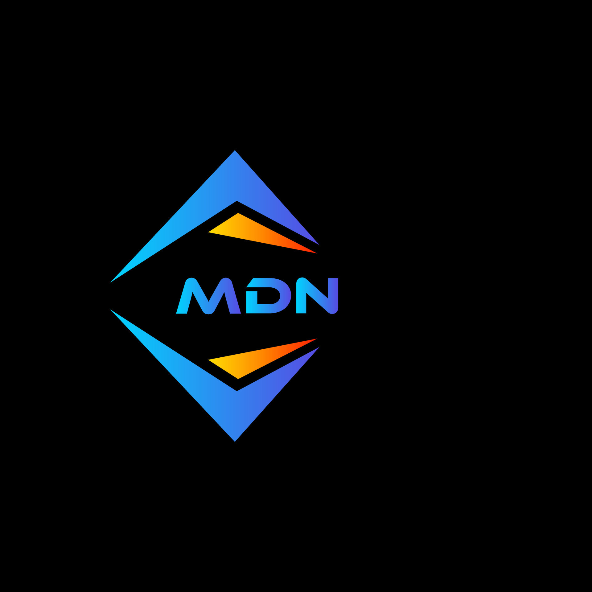 MDN abstract technology logo design on Black background. MDN creative  initials letter logo concept. 14009017 Vector Art at Vecteezy