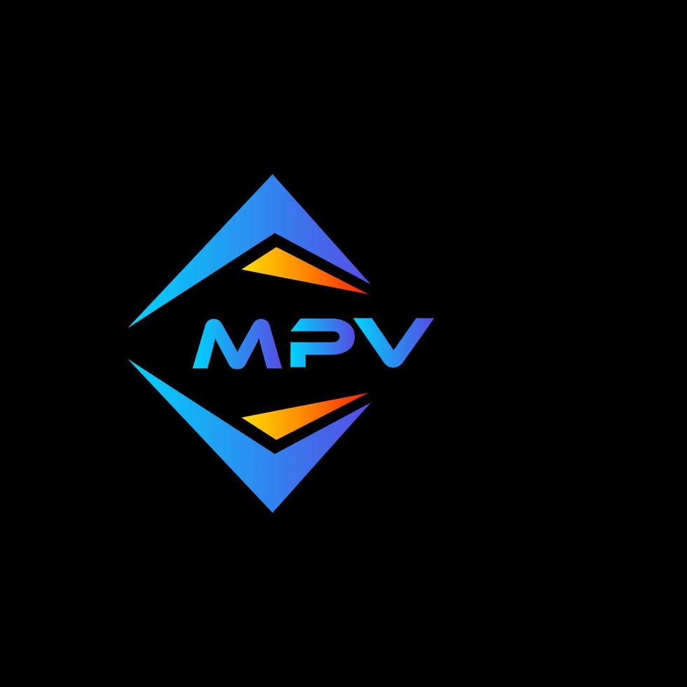 diseño de logotipo de tecnología abstracta mpv sobre fondo negro. concepto de logotipo de letra de iniciales creativas de mpv. vector