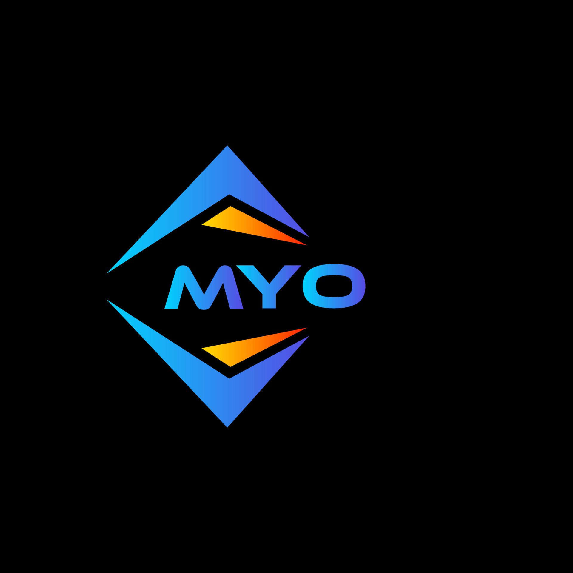 MYO abstract technology logo design on Black background. MYO creative  initials letter logo concept. 14009039 Vector Art at Vecteezy