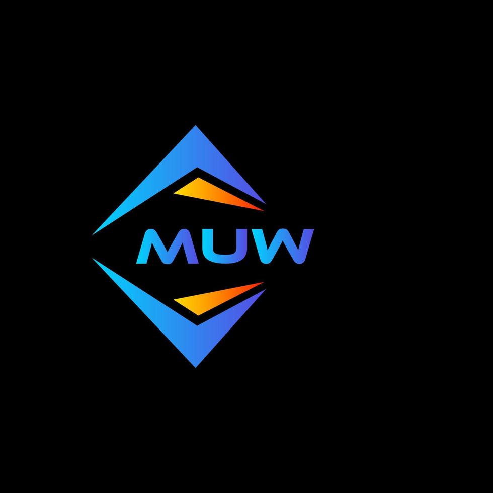 diseño de logotipo de tecnología abstracta muw sobre fondo negro. concepto creativo del logotipo de la letra de las iniciales muw. vector