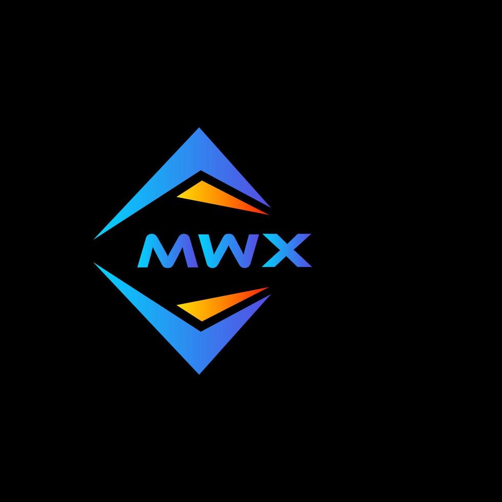 MWX abstract technology logo design on Black background. MWX creative