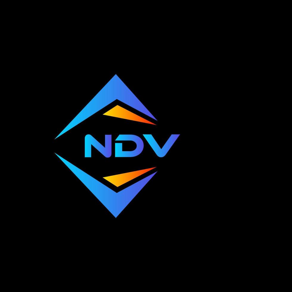 Diseño de logotipo de tecnología abstracta ndv sobre fondo negro. concepto de logotipo de letra de iniciales creativas de ndv. vector