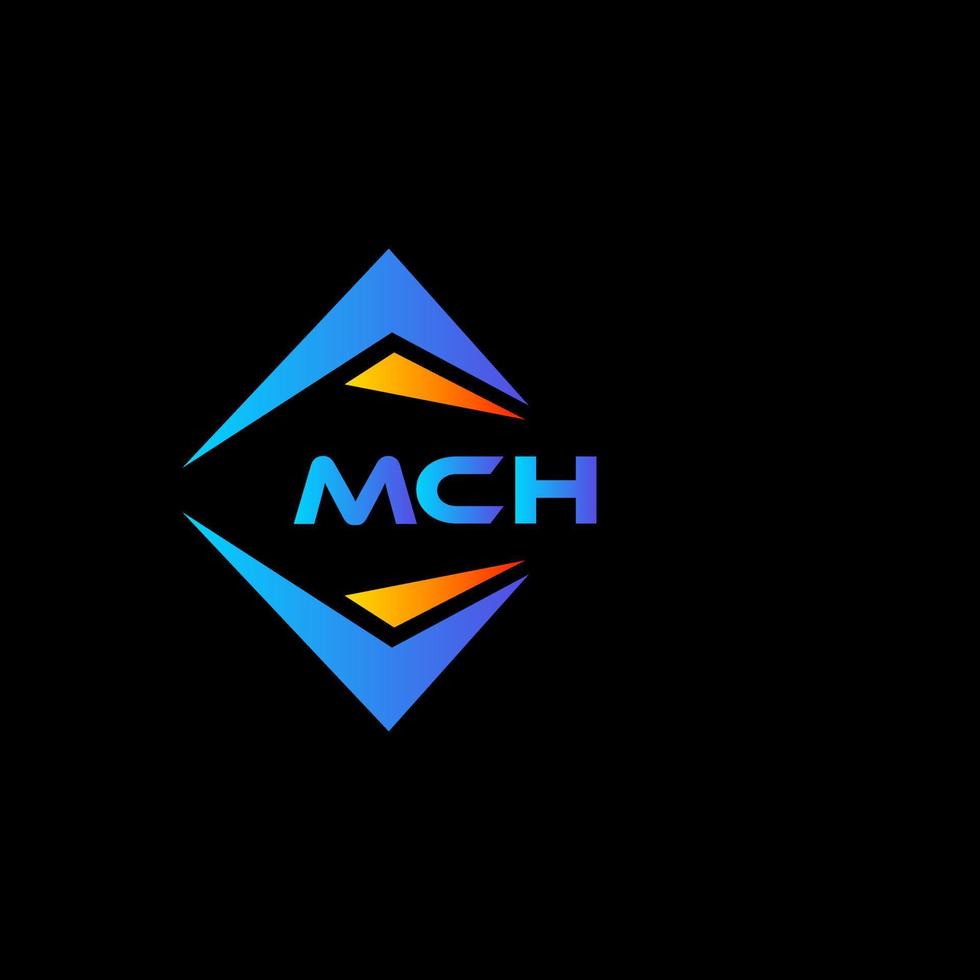 mch diseño de logotipo de tecnología abstracta sobre fondo negro. concepto de logotipo de letra de iniciales creativas mch. vector