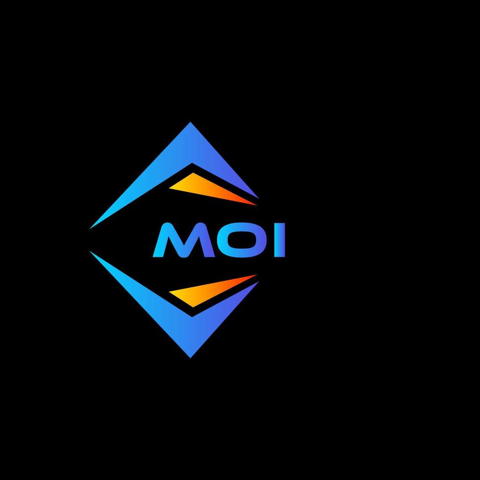 MOI abstract technology logo design on Black background. MOI creative initials letter logo concept. vector