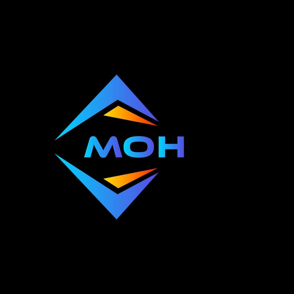 moh diseño de logotipo de tecnología abstracta sobre fondo negro. concepto de logotipo de letra inicial creativa moh. vector