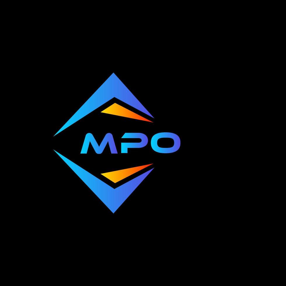 diseño de logotipo de tecnología abstracta mpo sobre fondo negro. concepto de logotipo de letra inicial creativa mpo. vector