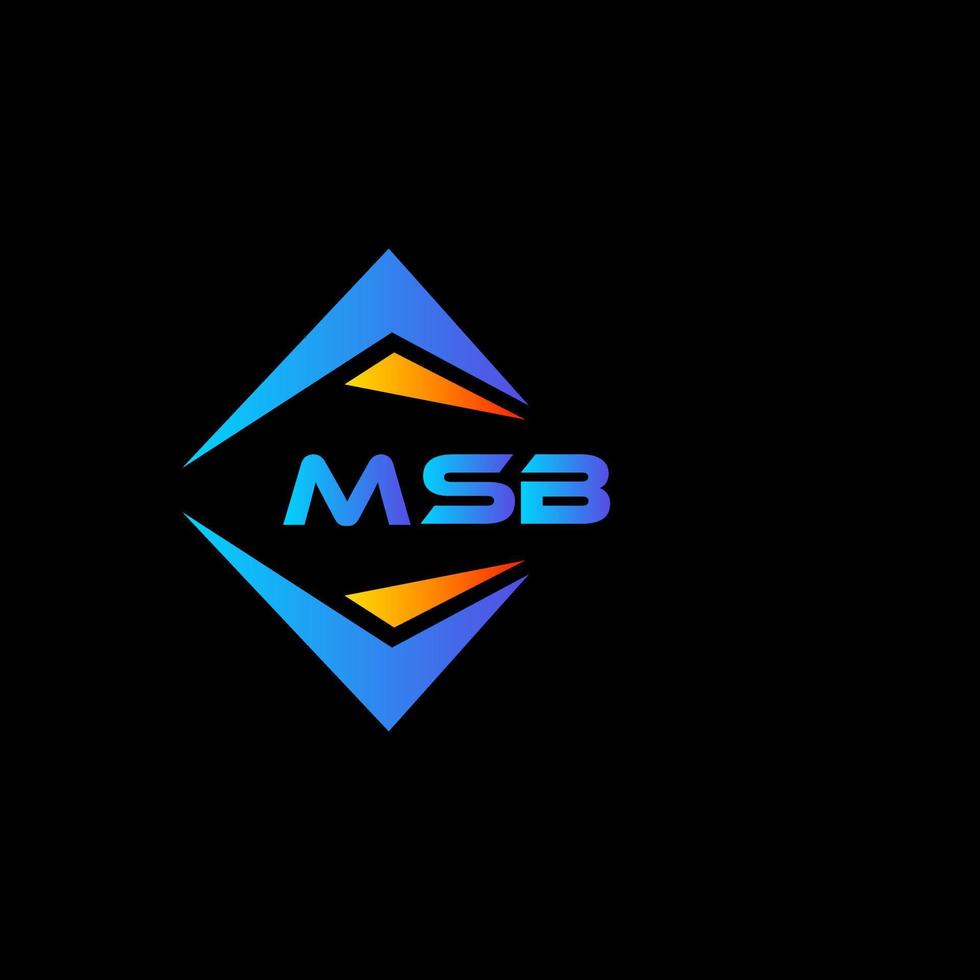 diseño de logotipo de tecnología abstracta msb sobre fondo negro. concepto de logotipo de letra de iniciales creativas msb. vector