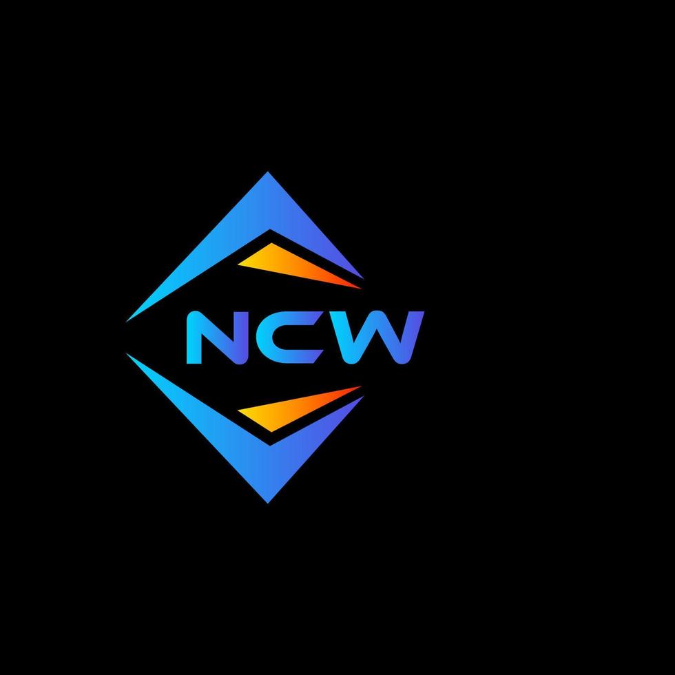 Diseño de logotipo de tecnología abstracta ncw sobre fondo negro. concepto de logotipo de letra de iniciales creativas ncw. vector