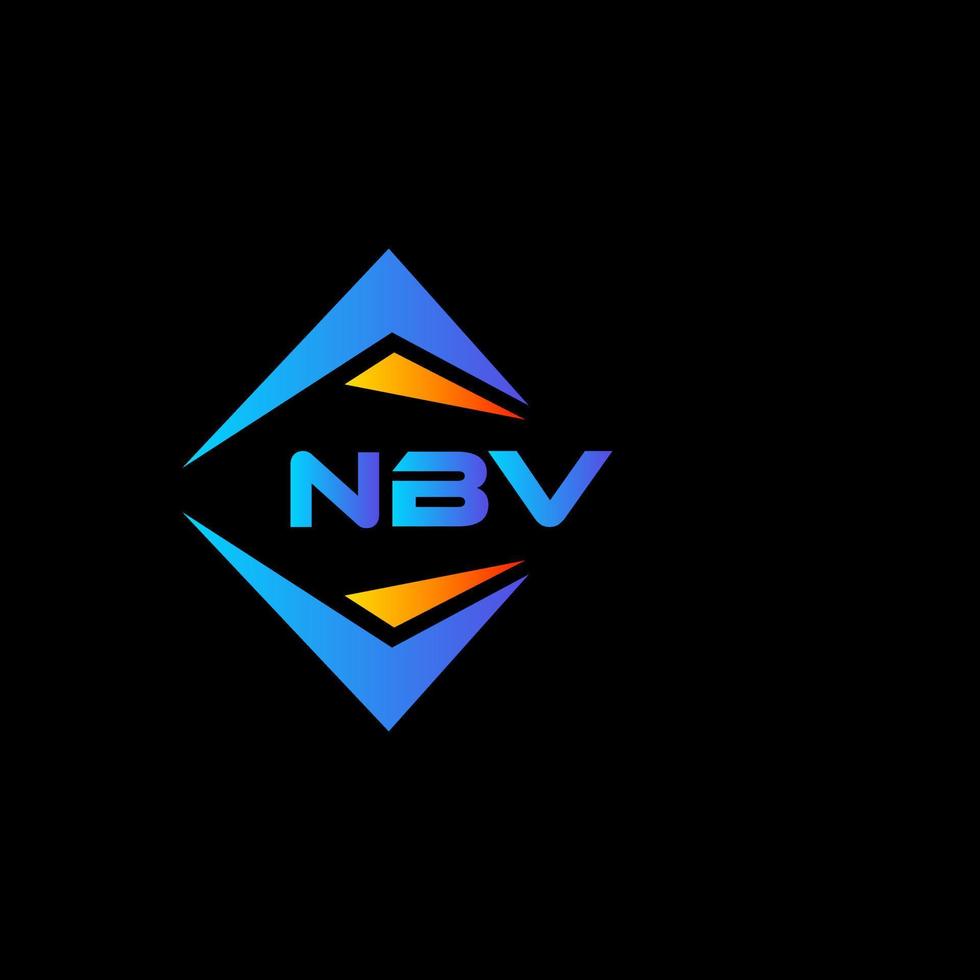 Diseño de logotipo de tecnología abstracta nbv sobre fondo negro. concepto de logotipo de letra de iniciales creativas nbv. vector