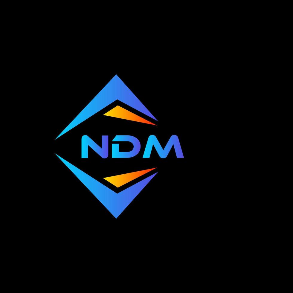 diseño de logotipo de tecnología abstracta ndm sobre fondo negro. concepto de logotipo de letra de iniciales creativas de ndm. vector