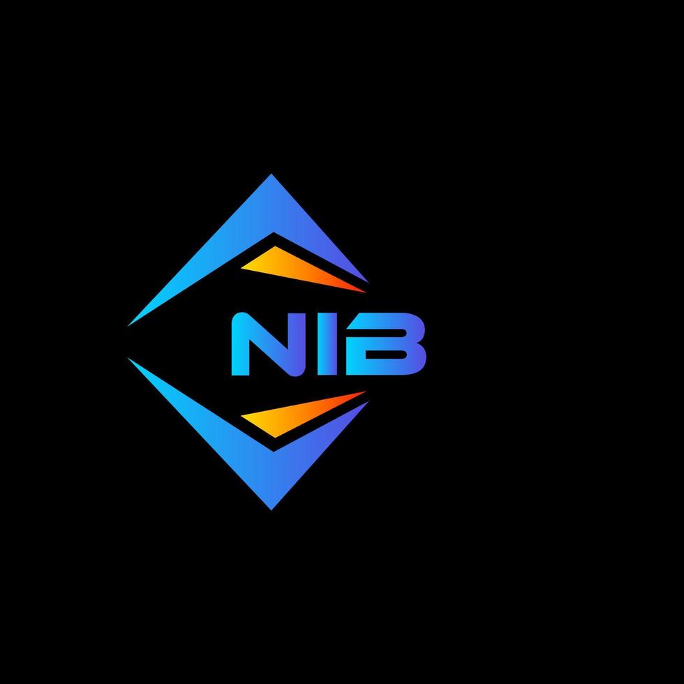 NIB abstract technology logo design on Black background. NIB creative initials letter logo concept. vector