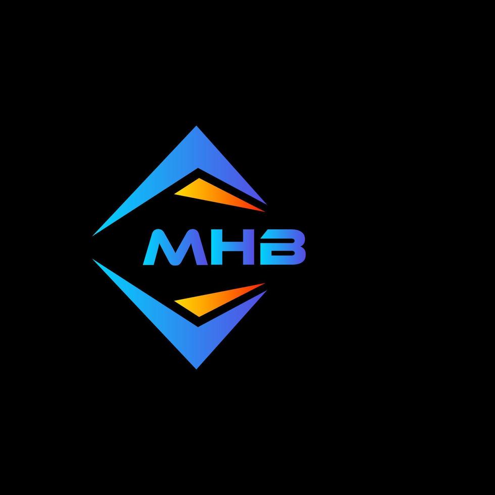 Diseño de logotipo de tecnología abstracta mhb sobre fondo negro. concepto de logotipo de letra de iniciales creativas mhb. vector