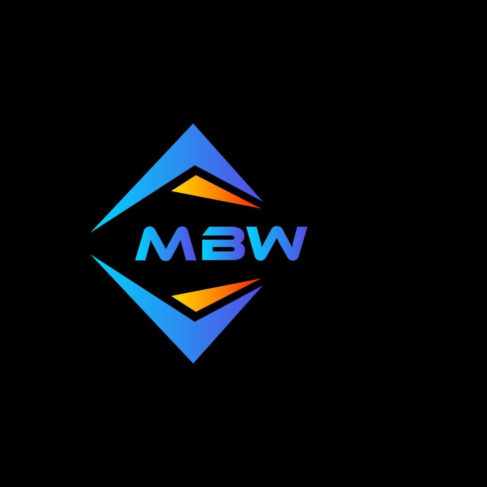 diseño de logotipo de tecnología abstracta mbw sobre fondo negro. concepto de logotipo de letra de iniciales creativas de mbw. vector