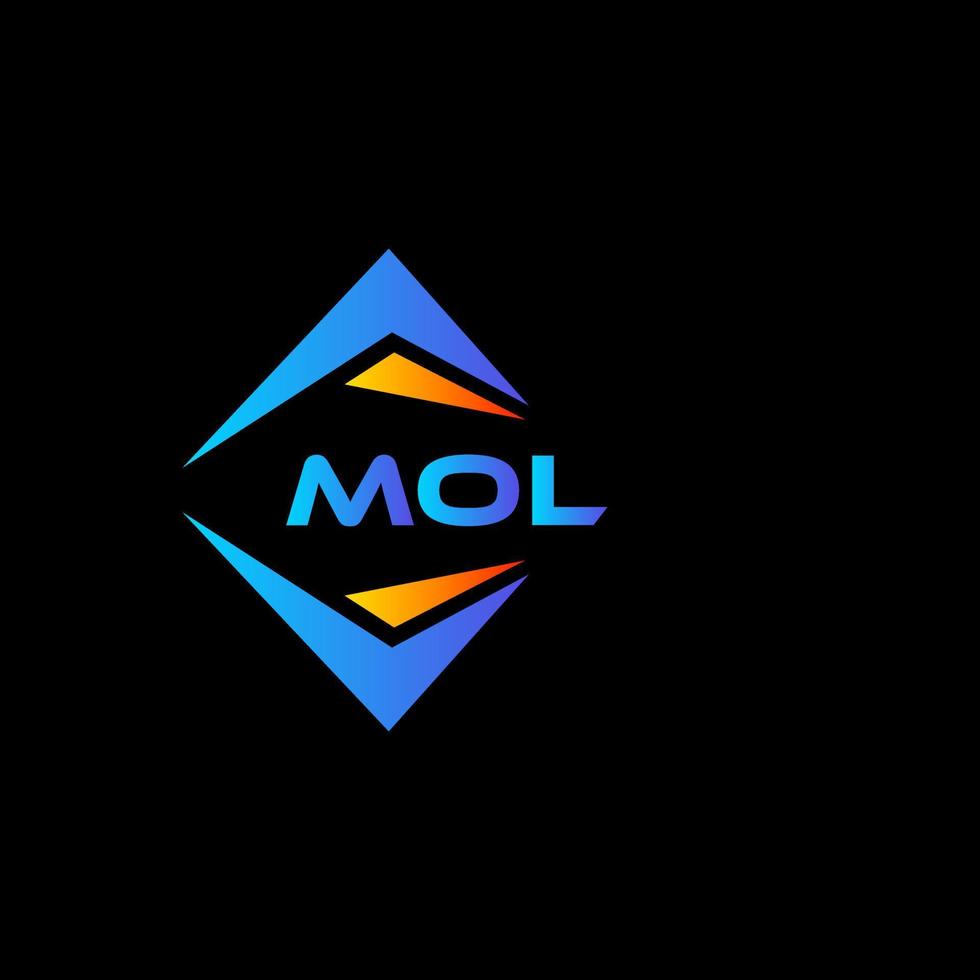 diseño de logotipo de tecnología abstracta mol sobre fondo negro. concepto de logotipo de letra inicial creativa mol. vector