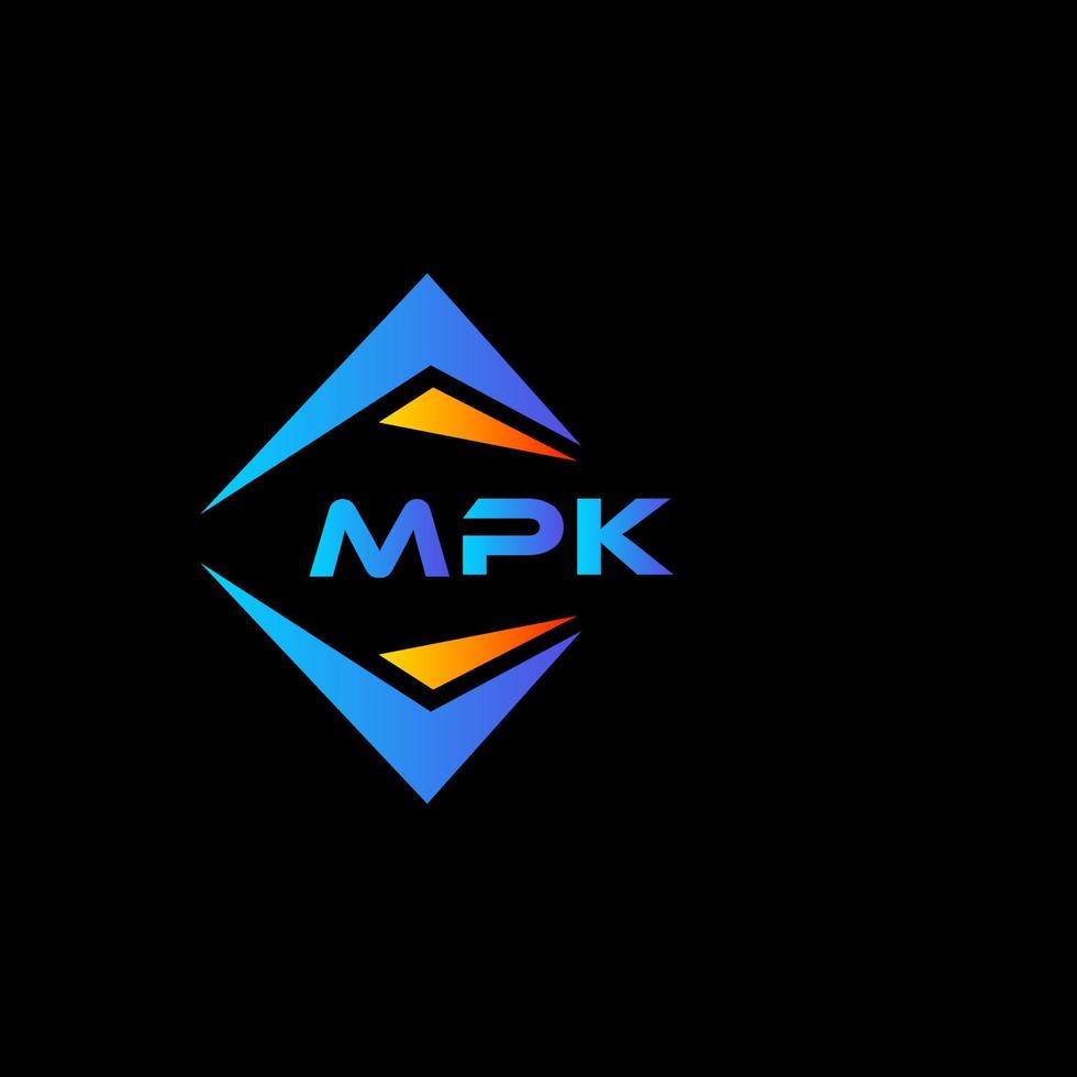 diseño de logotipo de tecnología abstracta mpk sobre fondo negro. concepto de logotipo de letra de iniciales creativas mpk. vector