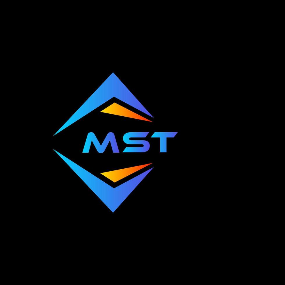 MST abstract technology logo design on Black background. MST creative initials letter logo concept. vector