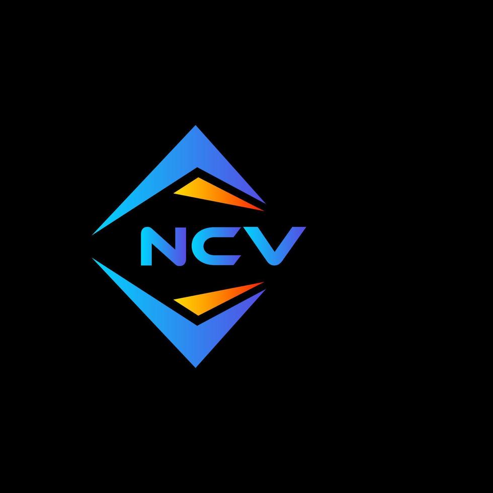 Diseño de logotipo de tecnología abstracta ncv sobre fondo negro. concepto de logotipo de letra de iniciales creativas ncv. vector