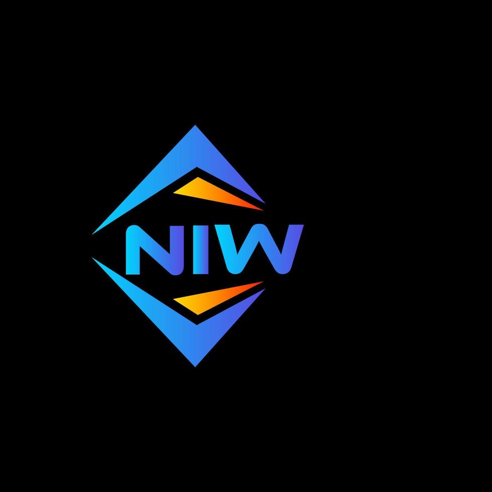NIW abstract technology logo design on Black background. NIW creative initials letter logo concept. vector