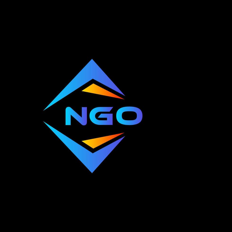 NGO abstract technology logo design on Black background. NGO creative initials letter logo concept. vector