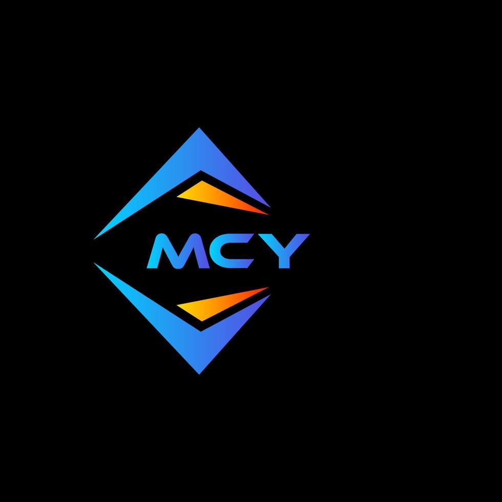 Diseño de logotipo de tecnología abstracta mcy sobre fondo negro. concepto de logotipo de letra de iniciales creativas mcy. vector