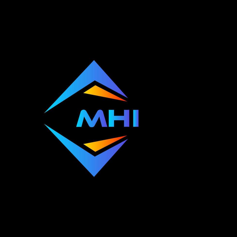 MHI abstract technology logo design on Black background. MHI creative initials letter logo concept. vector