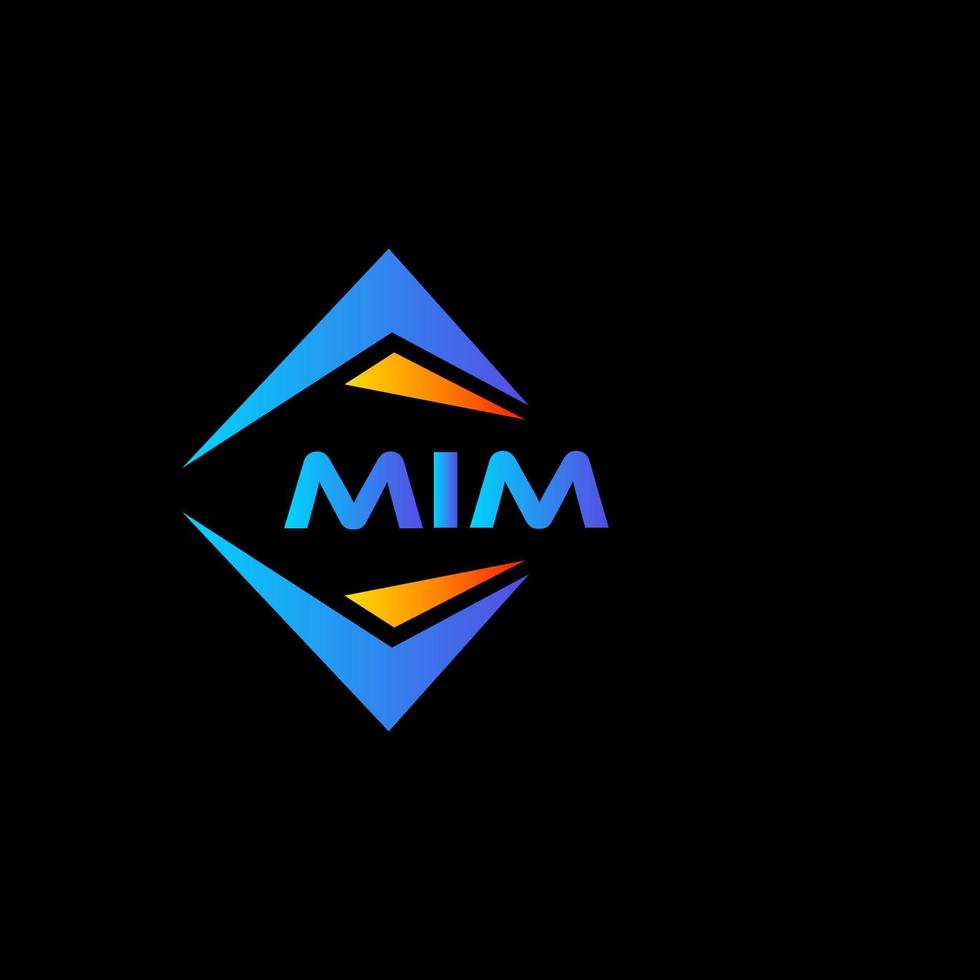 mim diseño de logotipo de tecnología abstracta sobre fondo negro. concepto de logotipo de letra de iniciales creativas mim. vector