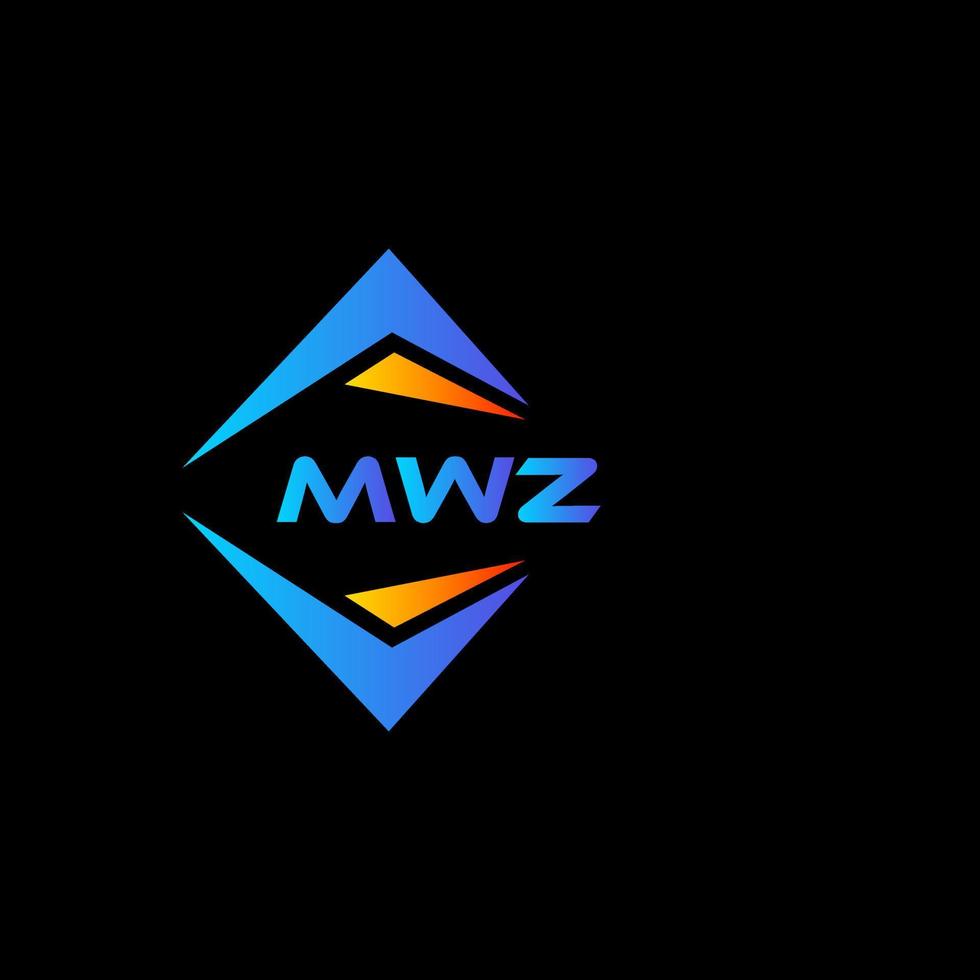 MWZ abstract technology logo design on Black background. MWZ creative initials letter logo concept. vector
